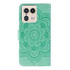 For Motorola Edge 50 Ultra Sun Mandala Embossing Pattern Phone Leather Case(Green) - 3