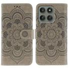 For Motorola Edge 60 Pro Sun Mandala Embossing Pattern Phone Leather Case(Grey) - 1