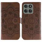 For Motorola Edge 60 Pro Sun Mandala Embossing Pattern Phone Leather Case(Brown) - 1
