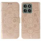 For Motorola Edge 60 Pro Sun Mandala Embossing Pattern Phone Leather Case(Rose Gold) - 1
