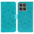 For Motorola Edge 60 Pro Sun Mandala Embossing Pattern Phone Leather Case(Blue) - 1