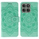 For Motorola Edge 60 Pro Sun Mandala Embossing Pattern Phone Leather Case(Green) - 1