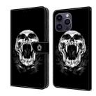 For iPhone 15 Pro Max Crystal Painted Leather Phone case(Skull) - 1