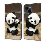 For iPhone 15 Crystal Painted Leather Phone case(Panda) - 1