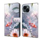 For iPhone 14 Plus/15 Plus Crystal Painted Leather Phone case(Koi) - 1