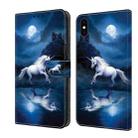 For iPhone XS Max Crystal Painted Leather Phone case(White Horse) - 1