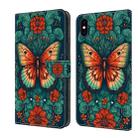 For iPhone XS Max Crystal Painted Leather Phone case(Flower Butterfly) - 1