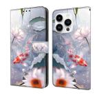 For iPhone 14 Pro Crystal Painted Leather Phone case(Koi) - 1