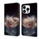 For iPhone 14 Pro Crystal Painted Leather Phone case(Peony) - 1