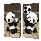 For iPhone 14 Pro Crystal Painted Leather Phone case(Panda) - 1