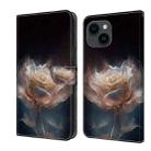 For iPhone 13 Pro Crystal Painted Leather Phone case(Peony) - 1