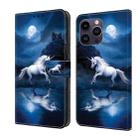 For iPhone 12 Pro Max/13 Pro Max Crystal Painted Leather Phone case(White Horse) - 1