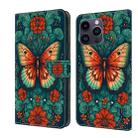 For iPhone 12 Pro Max/13 Pro Max Crystal Painted Leather Phone case(Flower Butterfly) - 1