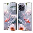 For iPhone 12 Pro Max/13 Pro Max Crystal Painted Leather Phone case(Koi) - 1