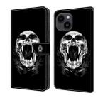 For iPhone 12 mini/13 mini Crystal Painted Leather Phone case(Skull) - 1