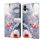 For iPhone XR Crystal Painted Leather Phone case(Koi) - 1