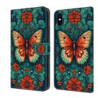 For iPhone X / XS Crystal Painted Leather Phone case(Flower Butterfly) - 1