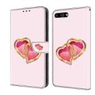 For iPhone 8 Plus/7 Plus Crystal Painted Leather Phone case(Love Peach) - 1