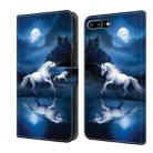 For iPhone 8 Plus/7 Plus Crystal Painted Leather Phone case(White Horse) - 1