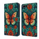 For iPhone SE 2022/2020/8/7 Crystal Painted Leather Phone case(Flower Butterfly) - 1