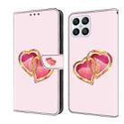 For Honor X8 4G Crystal Painted Leather Phone case(Love Peach) - 1