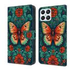 For Honor X8 4G Crystal Painted Leather Phone case(Flower Butterfly) - 1