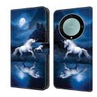 For Honor Magic5 Lite/X40 Crystal Painted Leather Phone case(White Horse) - 1