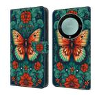 For Honor Magic5 Lite/X40 Crystal Painted Leather Phone case(Flower Butterfly) - 1