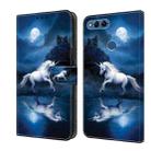 For Honor 9 Lite Crystal Painted Leather Phone case(White Horse) - 1