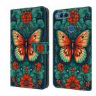 For Honor 9 Lite Crystal Painted Leather Phone case(Flower Butterfly) - 1