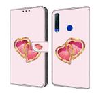 For Honor 20 lite/10 Lite Crystal Painted Leather Phone case(Love Peach) - 1