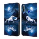 For Honor 20 lite/10 Lite Crystal Painted Leather Phone case(White Horse) - 1