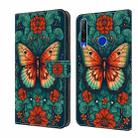 For Honor 20 lite/10 Lite Crystal Painted Leather Phone case(Flower Butterfly) - 1