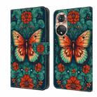 For Honor 50 Pro Crystal Painted Leather Phone case(Flower Butterfly) - 1