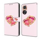 For Honor 50 Crystal Painted Leather Phone case(Love Peach) - 1