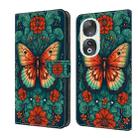 For Honor 90 Crystal Painted Leather Phone case(Flower Butterfly) - 1