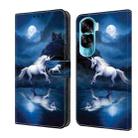 For Honor 90 Lite Crystal Painted Leather Phone case(White Horse) - 1