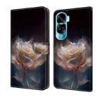 For Honor 90 Lite Crystal Painted Leather Phone case(Peony) - 1