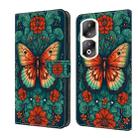 For Honor 90 Pro Crystal Painted Leather Phone case(Flower Butterfly) - 1