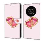For Honor X9 4G/5G/X30/Magic4 Lite Crystal Painted Leather Phone case(Love Peach) - 1