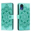 For Samsung Galaxy A03 Core Sun Mandala Embossing Pattern Phone Leather Case(Green) - 1