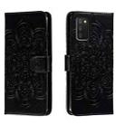For Samsung  Galaxy A03S Sun Mandala Embossing Pattern Phone Leather Case(Black) - 1