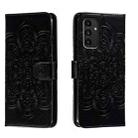 For Samsung Galaxy A13 5G Sun Mandala Embossing Pattern Phone Leather Case(Black) - 1