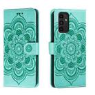 For Samsung Galaxy A13 5G Sun Mandala Embossing Pattern Phone Leather Case(Green) - 1