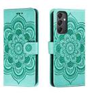 For Samsung Galaxy A24 4G Sun Mandala Embossing Pattern Phone Leather Case(Green) - 1