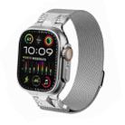 For Apple Watch Ultra 2 49mm Mecha Style Milanese Metal Watch Band(Titanium Silver) - 1