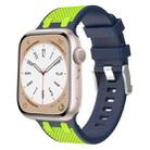 For Apple Watch SE 2023 44mm Oak Silicone Watch Band(Blue Lime) - 1