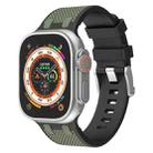 For Apple Watch Ultra 2 49mm Oak Silicone Watch Band(Black Army Green) - 1