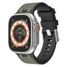 For Apple Watch Ultra 49mm Oak Silicone Watch Band(Black Army Green) - 1
