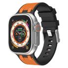 For Apple Watch Ultra 49mm Oak Silicone Watch Band(Black Orange) - 1